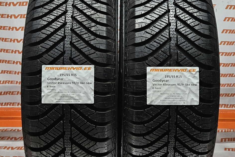 Kasutatud lamellrehv 195/65R15 GoodYear Vector 4Seasons 91/H like new