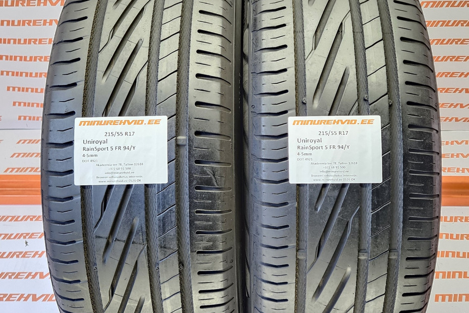 Kasutatud suverehv 215/55R17 Uniroyal RainSport 5 FR 94/Y