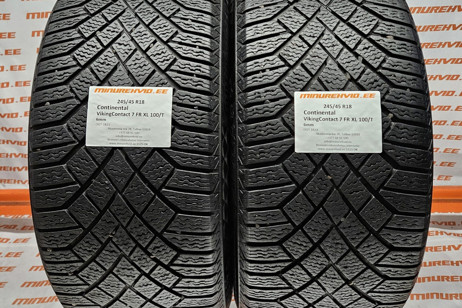 Lietots studless winter tire 245/45R18 Continental VikingContact 7 FR XL 100/T