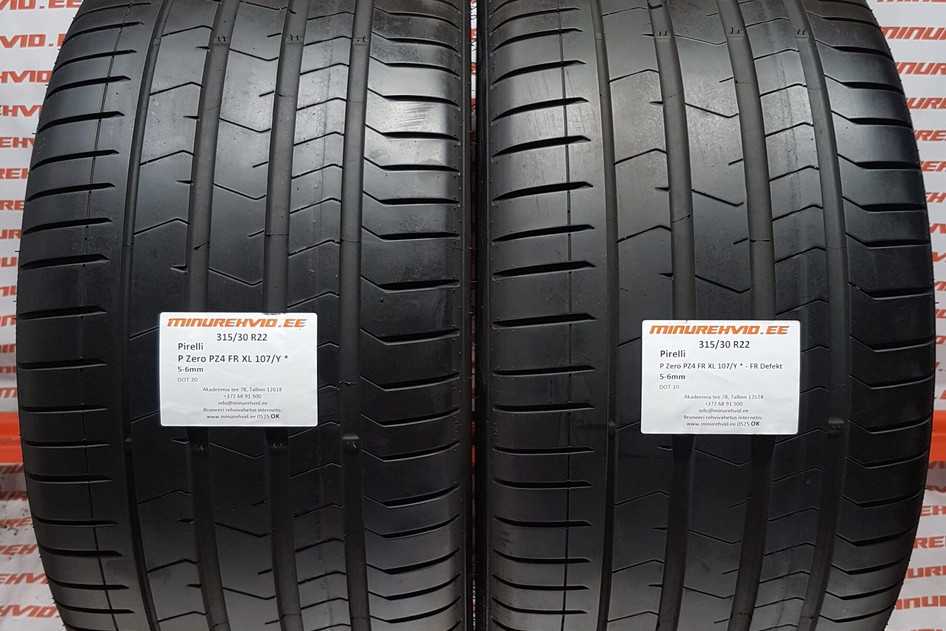 Used summer tire 315/30R22 Pirelli P Zero PZ4 FR XL 107/Y * 1x FR Defekt