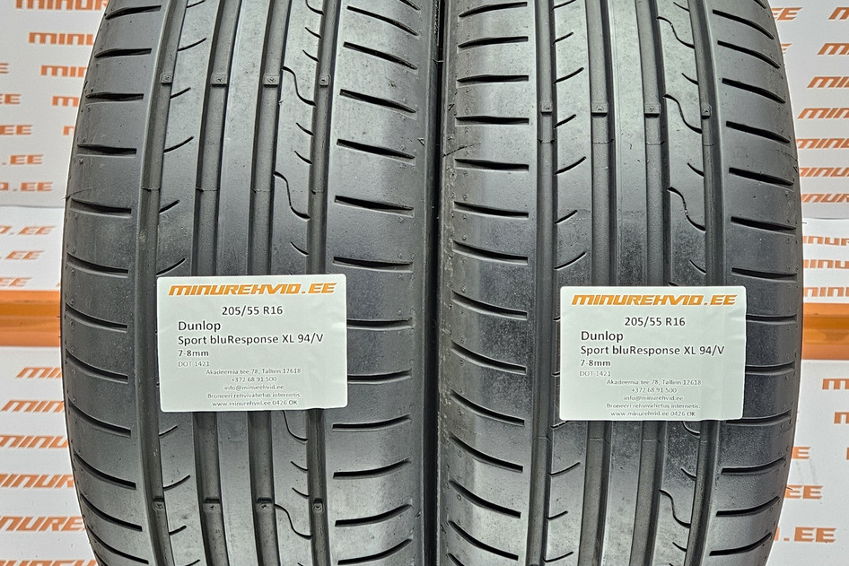 Used summer tire 205/55R16 Dunlop Sport bluResponse XL 94/V