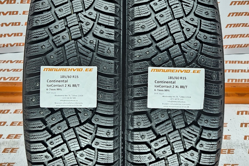 Used studded tire 185/60R15 Continental IceContact 2 XL 88/T