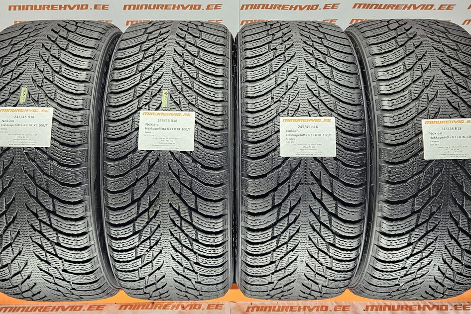 Used studless winter tire 245/45R18 Nokian Hakkapeliitta R3 FR XL 100/T