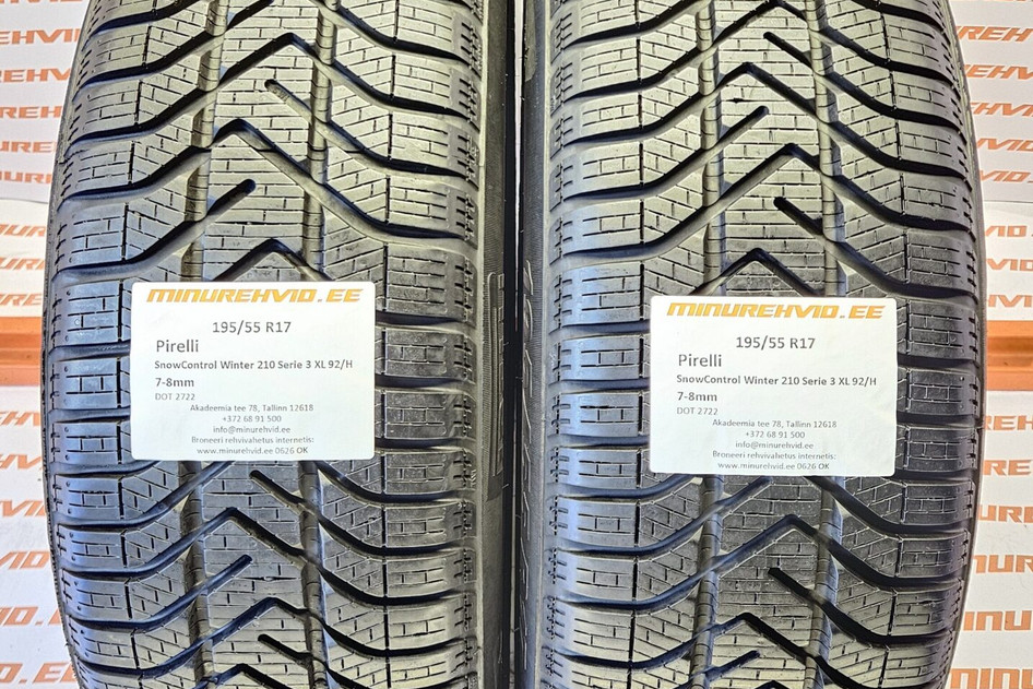 Подержанный нешипованная шина 195/55R17 Pirelli SnowControl Winter 210 Serie 3 XL 92/H