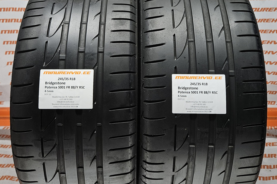 Used summer tire 245/35R18 Bridgestone Potenza S001 FR 88/Y RSC