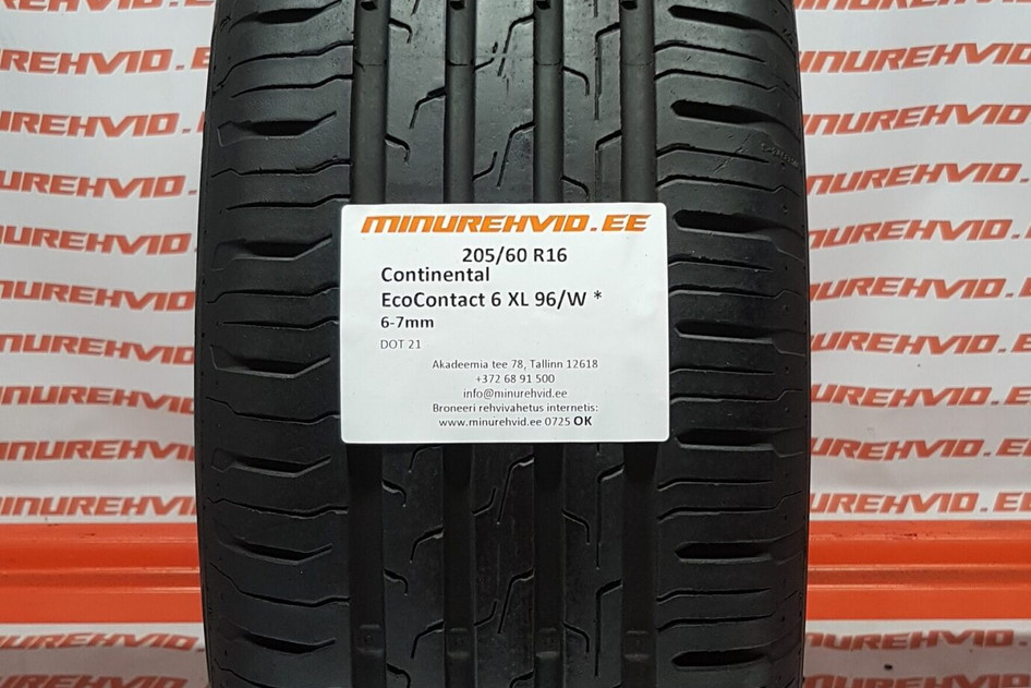 Kasutatud suverehv 205/60R16 Continental EcoContact 6 XL 96/W *