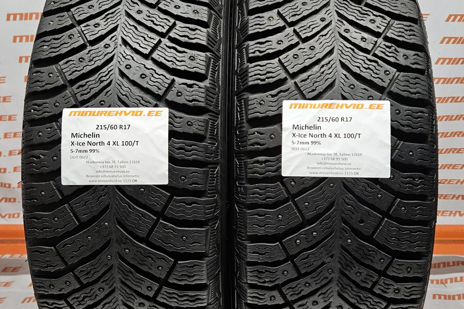Used studded tire 215/60R17 Michelin X-Ice North 4 XL 100/T