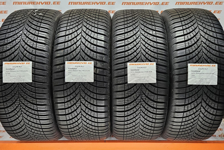 Used studless winter tire 215/45R17 GoodYear Vector 4Seasons Gen-3 FR XL 91/W