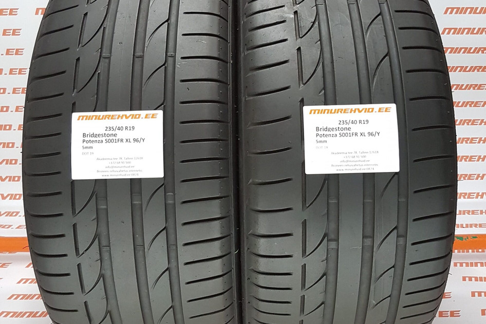 Kasutatud suverehv 235/40R19 Bridgestone Potenza S001 FR XL 96/Y/W