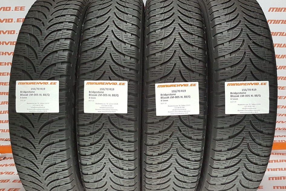 Used studless winter tire 155/70R19 Bridgestone Blizzak LM-005 XL 88/Q