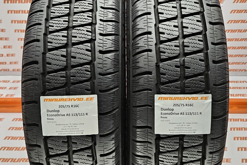 Used studless winter tire 205/75R16 Dunlop EconoDrive AS 113/111 R