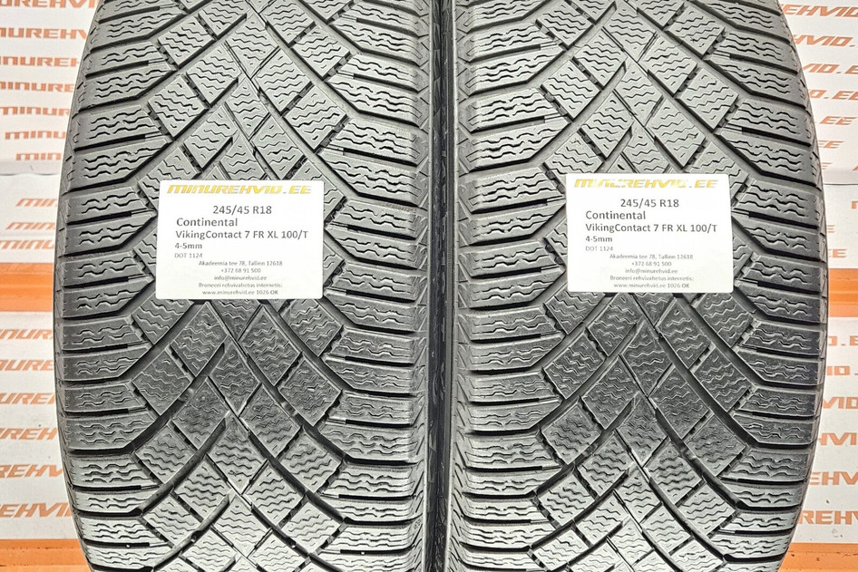 Used studless winter tire 245/45R18 Continental VikingContact 7 FR XL 100/T