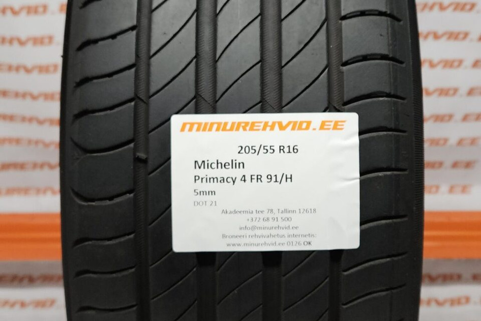 Kasutatud suverehv 205/55R16 Michelin Primacy 4 FR 91/H 3320 + 21