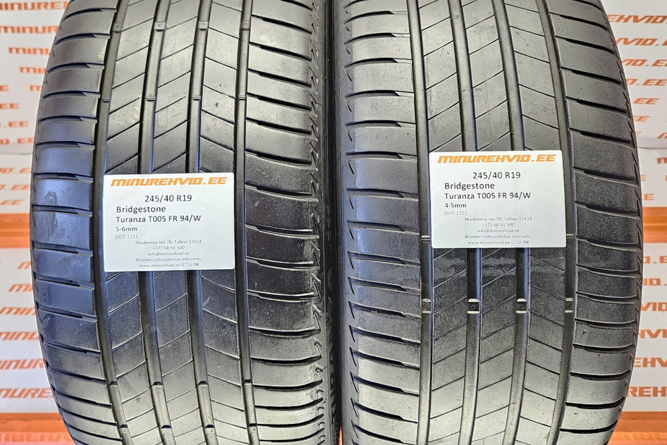 Used summer tire 245/40R19 Bridgestone Turanza T005 FR 94/W
