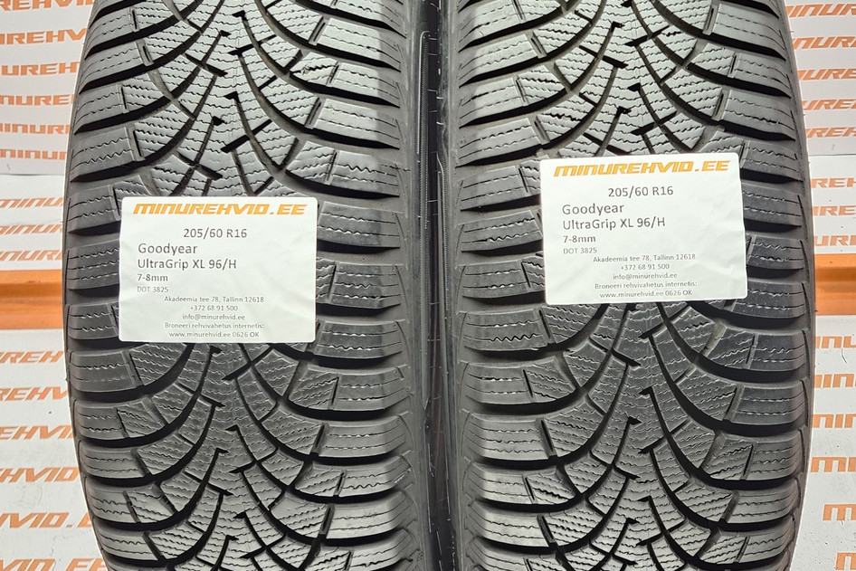 Kasutatud lamellrehv 205/60R16 GoodYear UltraGrip XL 96/H (9+)