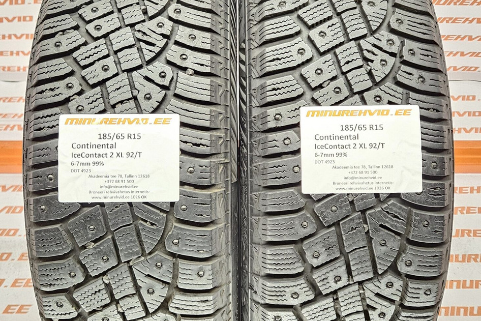 Подержанный шипованная шина 185/65R15 Continental IceContact 2 XL 92/T