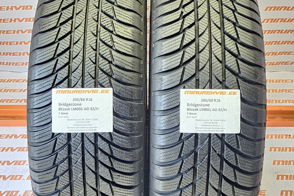 Kasutatud lamellrehv 205/60R16 Bridgestone Blizzak LM001 AO 92/H