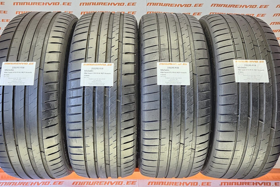 Used summer tire 235/45R18 Michelin Pilot Sport 4 TO/T1 FR XL 98/Y Acoustic 2x3520 2x3321