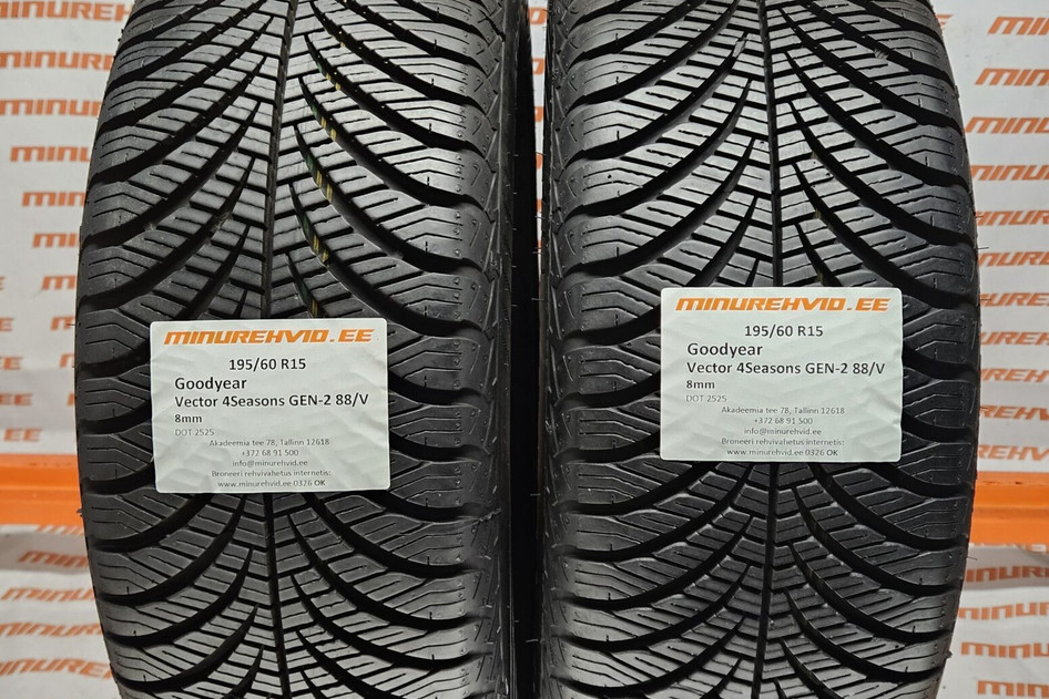 Used studless winter tire 195/60R15 GoodYear Vector 4Seasons GEN-2 88/V