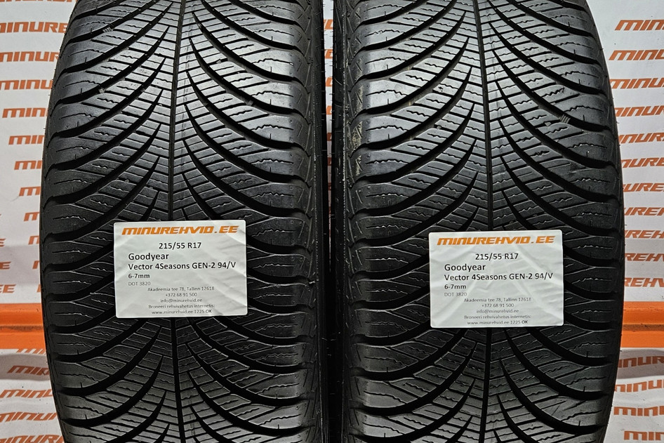 Used studless winter tire 215/55R17 GoodYear Vector 4Seasons GEN-2 94/V