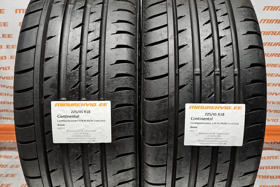 Kasutatud suverehv 225/45R18 Continental ContiSportContact 3 FR XL 95/W Conti Seal