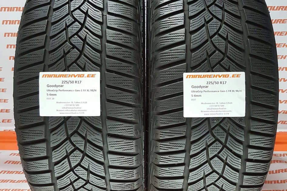 Used studless winter tire 225/50R17 GoodYear UltraGrip Performance Gen-1 FR XL 98/H