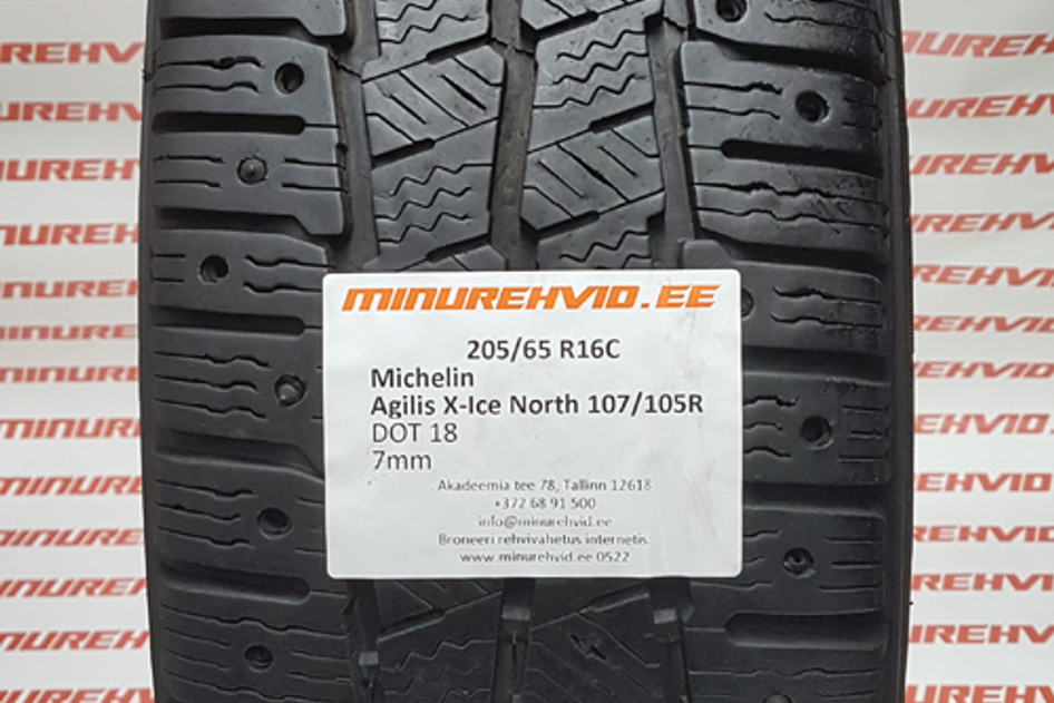 Used studded tire 205/65R16 Michelin Agilis X-Ice North 107/105R/