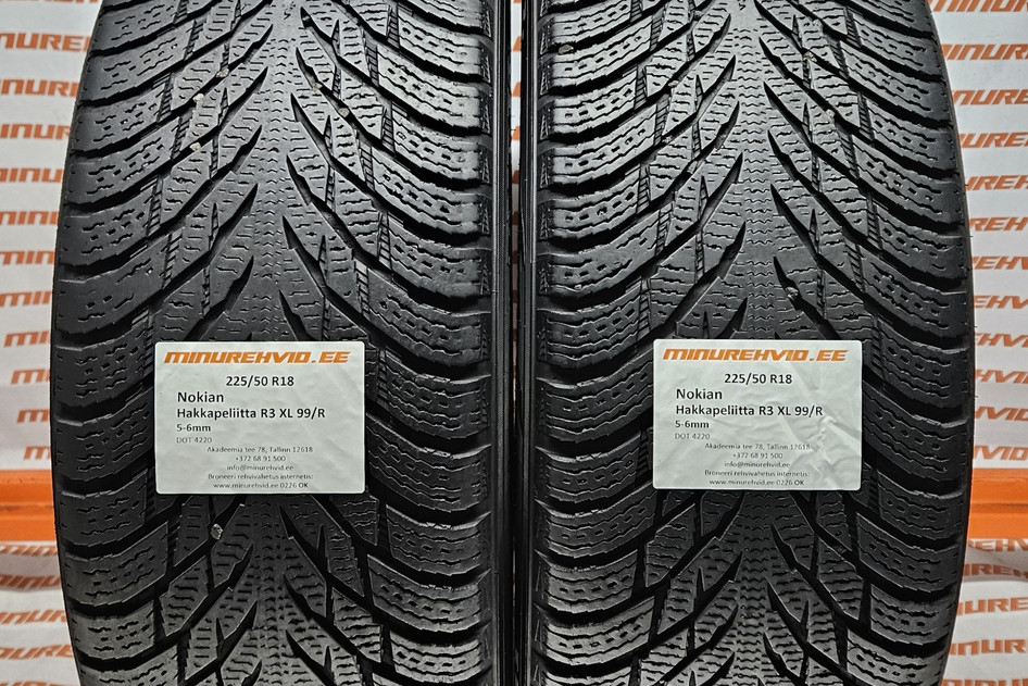 Kasutatud lamellrehv 225/50R18 Nokian Hakkapeliitta R3 XL 99/R