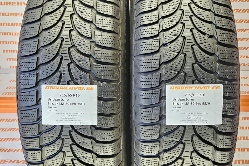 Used studless winter tire 215/65R16 Bridgestone Blizzak LM-80 Evo 98/H