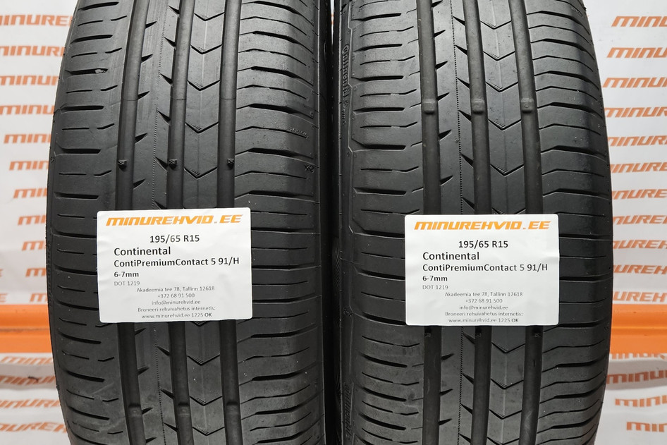 Used summer tire 195/65R15 Continental ContiPremiumContact 5 91/H