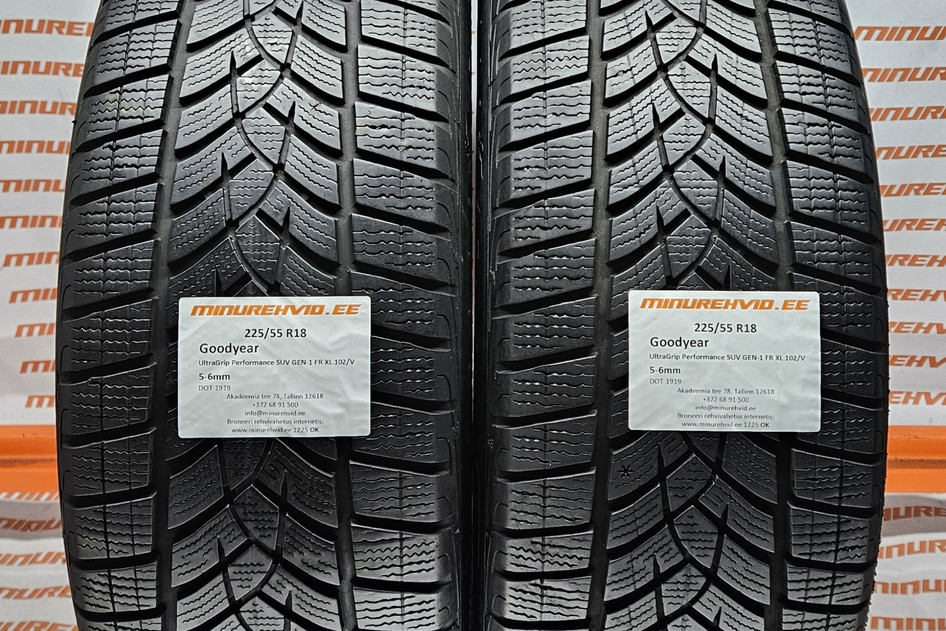 Used studless winter tire 225/55R18 GoodYear UltraGrip Performance SUV GEN-1 FR XL 102/V