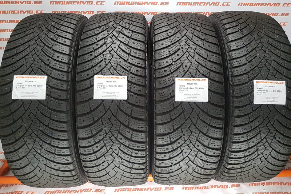 Used studded tire 235/60R18 Pirelli Scorpion Ice Zero 2 XL 107/H