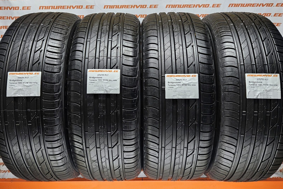 Lietots summer tire 225/55R17 Bridgestone Turanza T001 97/W like new