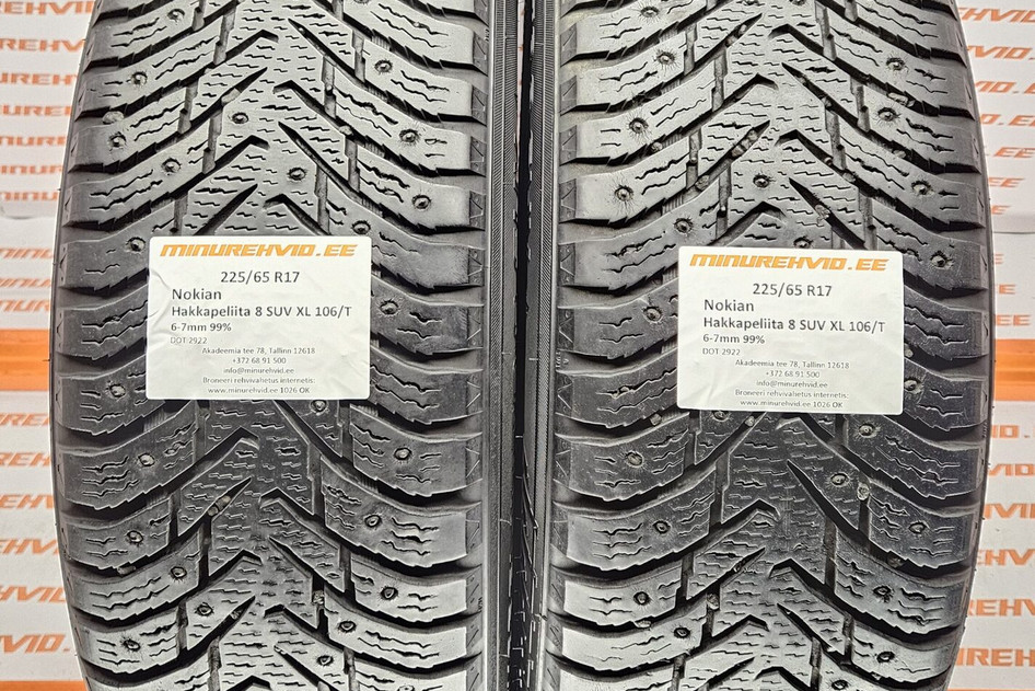 Подержанный шипованная шина 225/65R17 Nokian Hakkapeliita 8 SUV XL 106/T 2922
