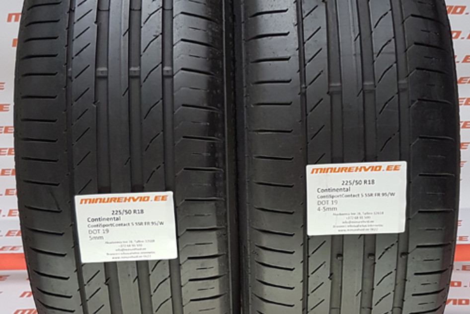 Kasutatud suverehv 225/50R18 Continental ContiSportContact 5 SSR FR 95/W