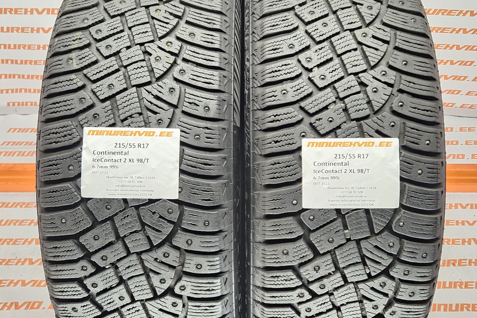 Подержанный шипованная шина 215/55R17 Continental IceContact 2 XL 98/T