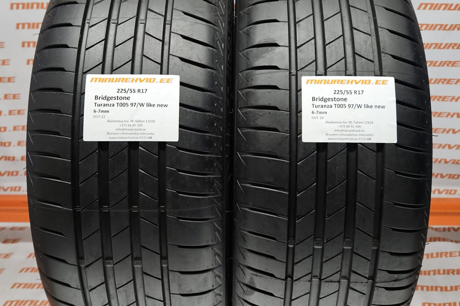 Kasutatud suverehv 225/55R17 Bridgestone Turanza T005 97/W like new