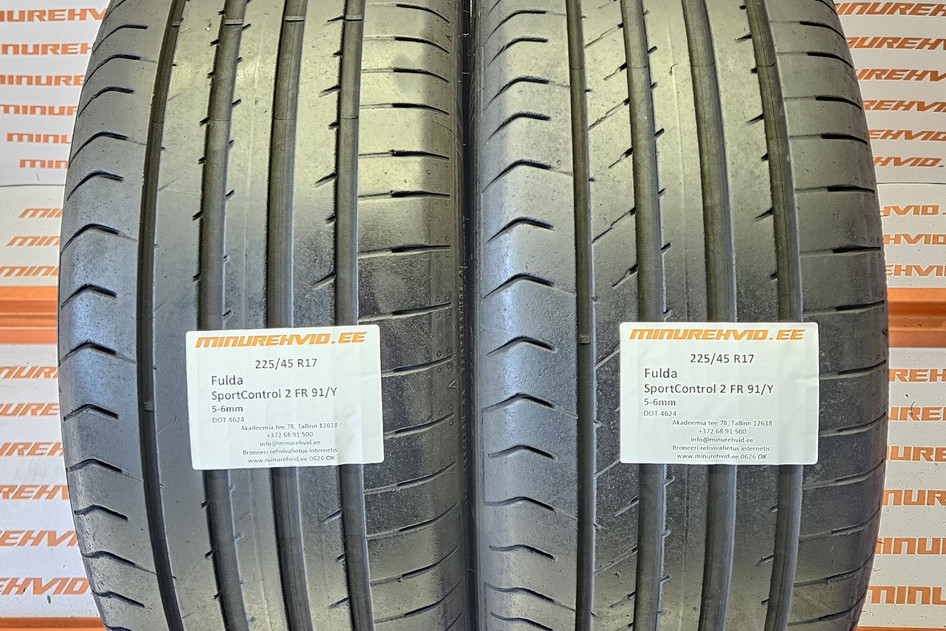 Kasutatud suverehv 225/45R17 Fulda SportControl 2 FR 91/Y 2x4624 2x0623