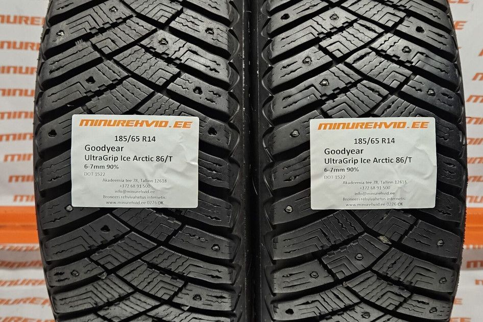 Used studded tire 185/65R14 GoodYear UltraGrip Ice Arctic 86/T