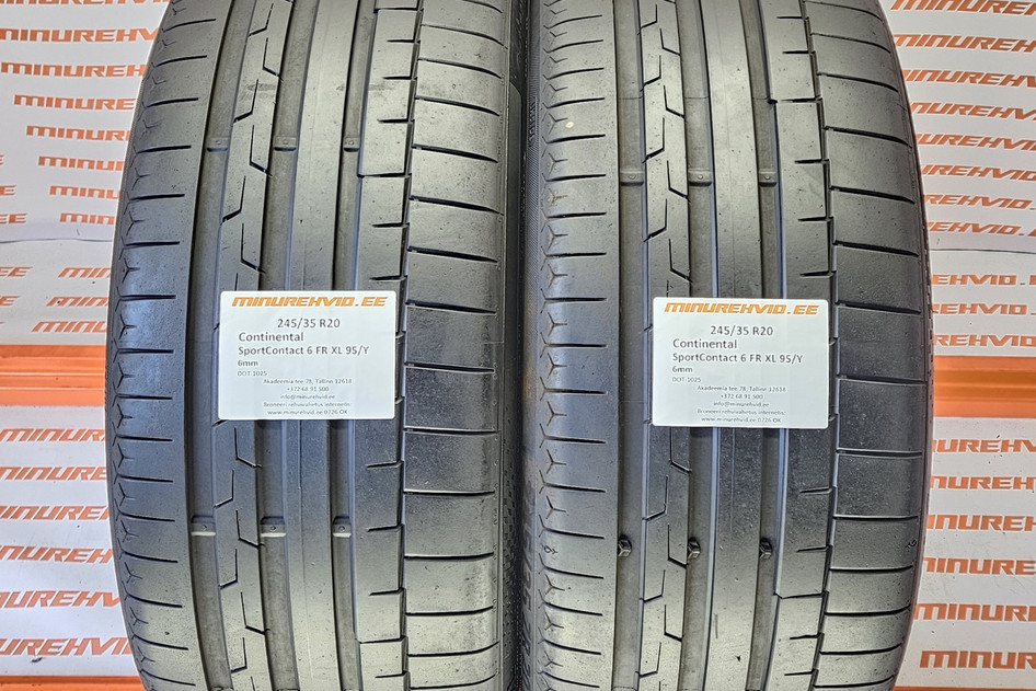 Used summer tire 245/35R20 Continental SportContact 6 FR XL 95/Y