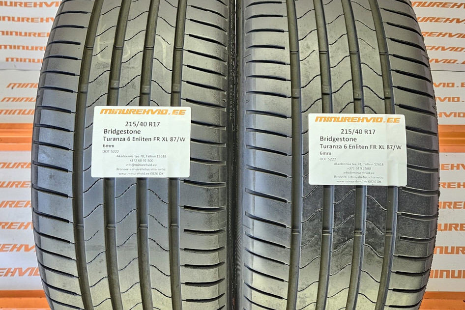 Kasutatud suverehv 215/40R17 Bridgestone Turanza 6 Enliten FR XL 87/W