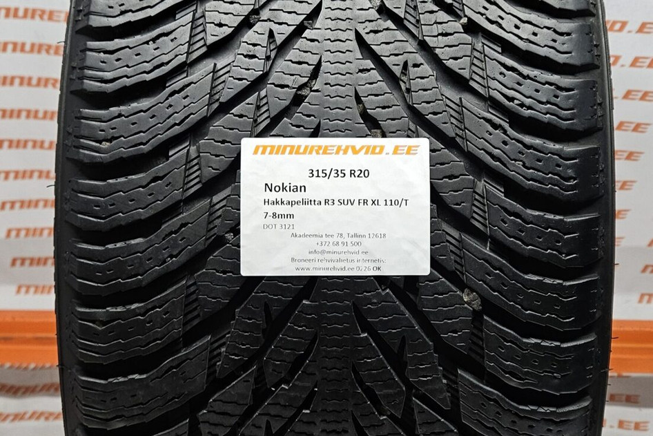 Naudota studless winter tire 315/35R20 Nokian Hakkapeliitta R3 SUV FR XL 110/T