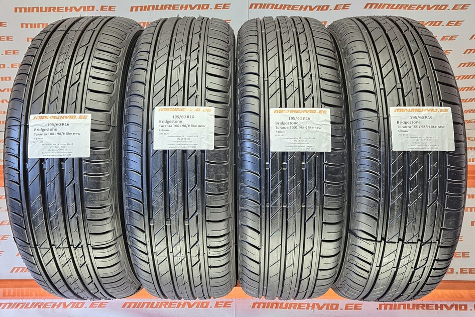 Used summer tire 195/60R16 Bridgestone Turanza T001 98/H like new 1825