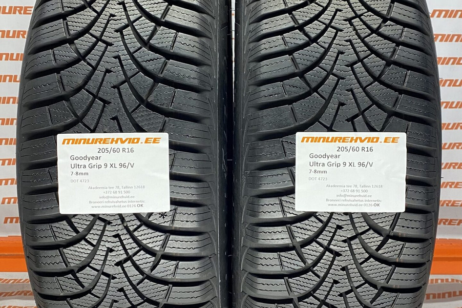 Used studless winter tire 205/60R16 GoodYear UltraGrip 9 XL 96/V