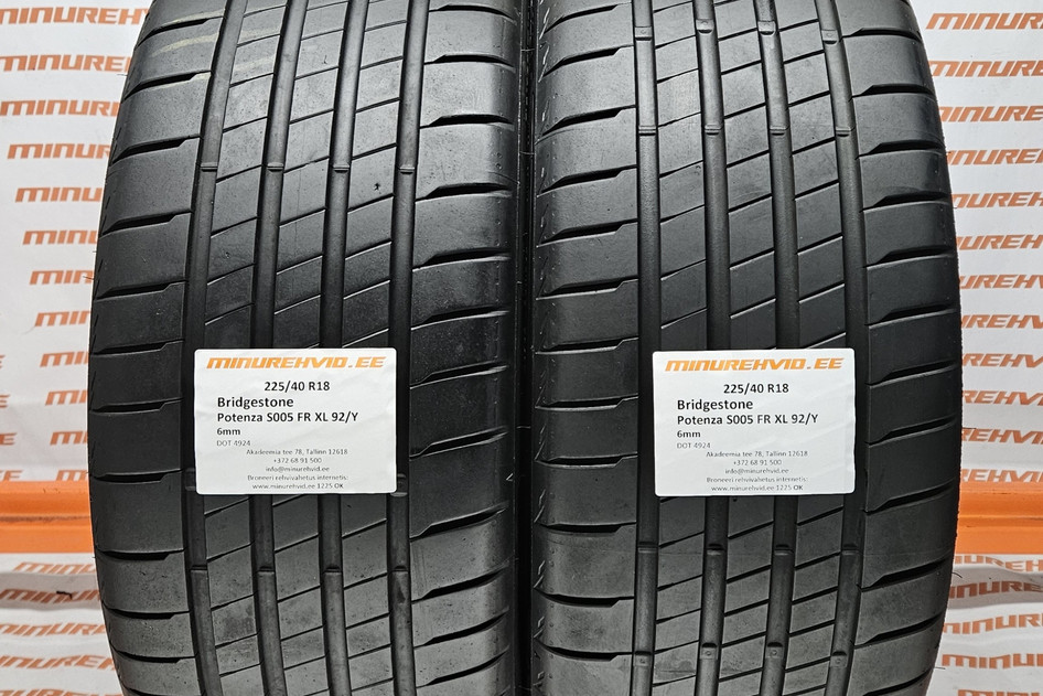 Used summer tire 225/40R18 Bridgestone Potenza S005 FR XL 92/Y