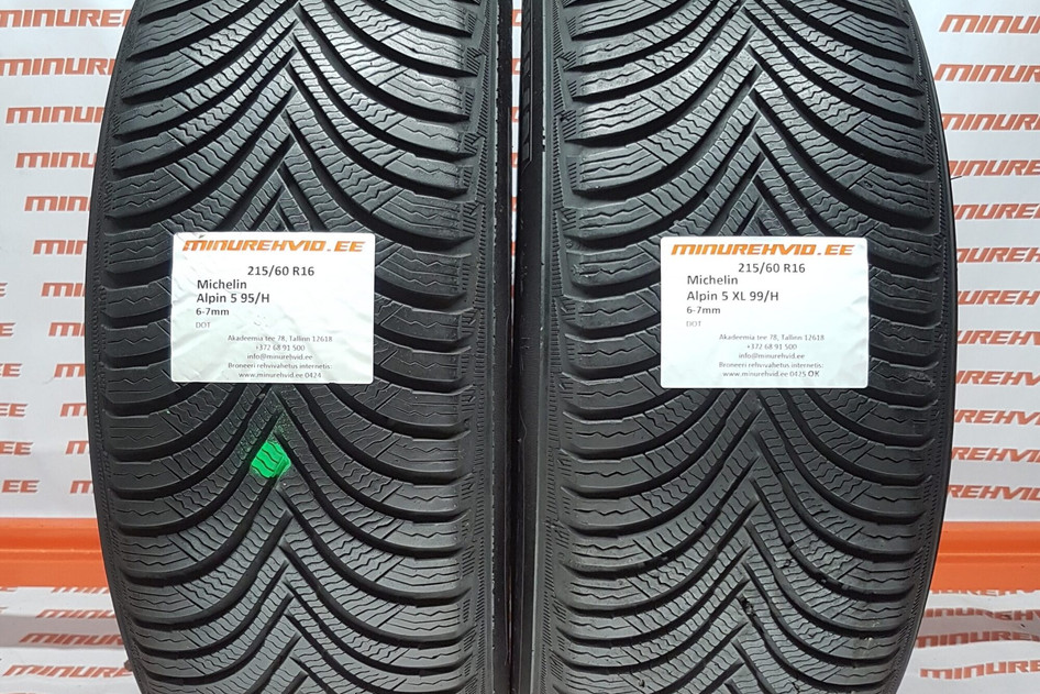Used studless winter tire 215/60R16 Michelin Alpin 5 95/99 H