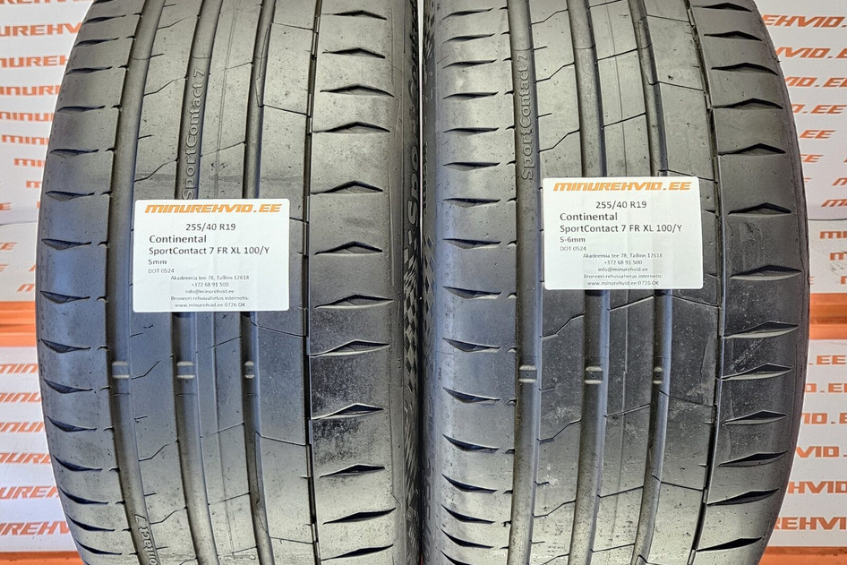 Used summer tire 255/40R19 Continental SportContact 7 FR XL 100/Y