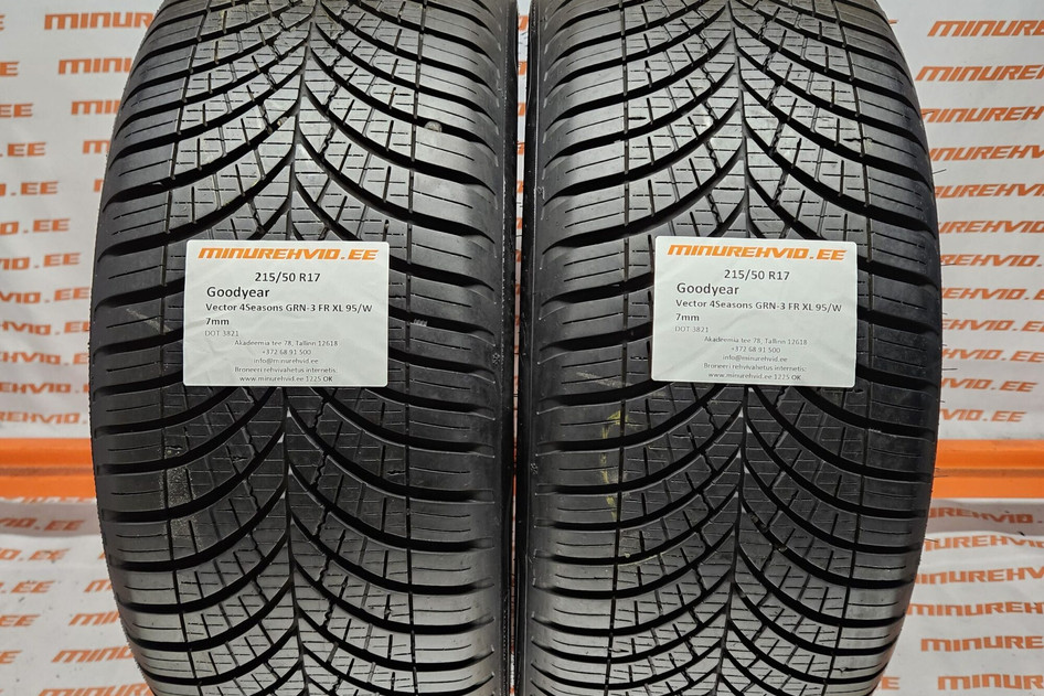 Used studless winter tire 215/50R17 GoodYear Vector 4Seasons GEN-3 FR XL 95/W