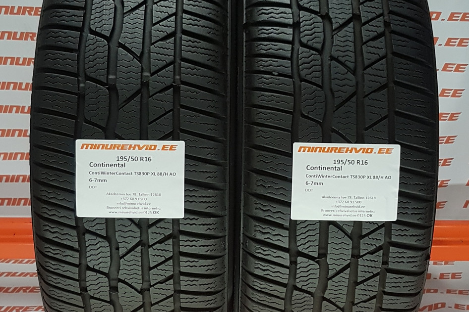 Used studless winter tire 195/50R16 Continental ContiWinterContact TS830P XL 88/H AO