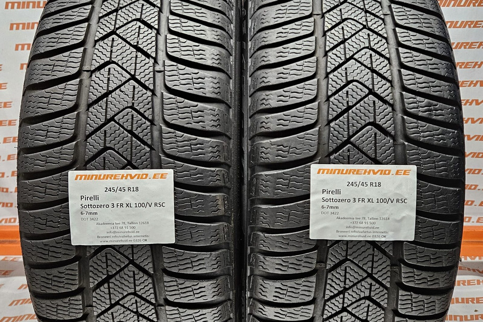 Used studless winter tire 245/45R18 Pirelli SottoZero 3 FR XL 100/V RSC 3422